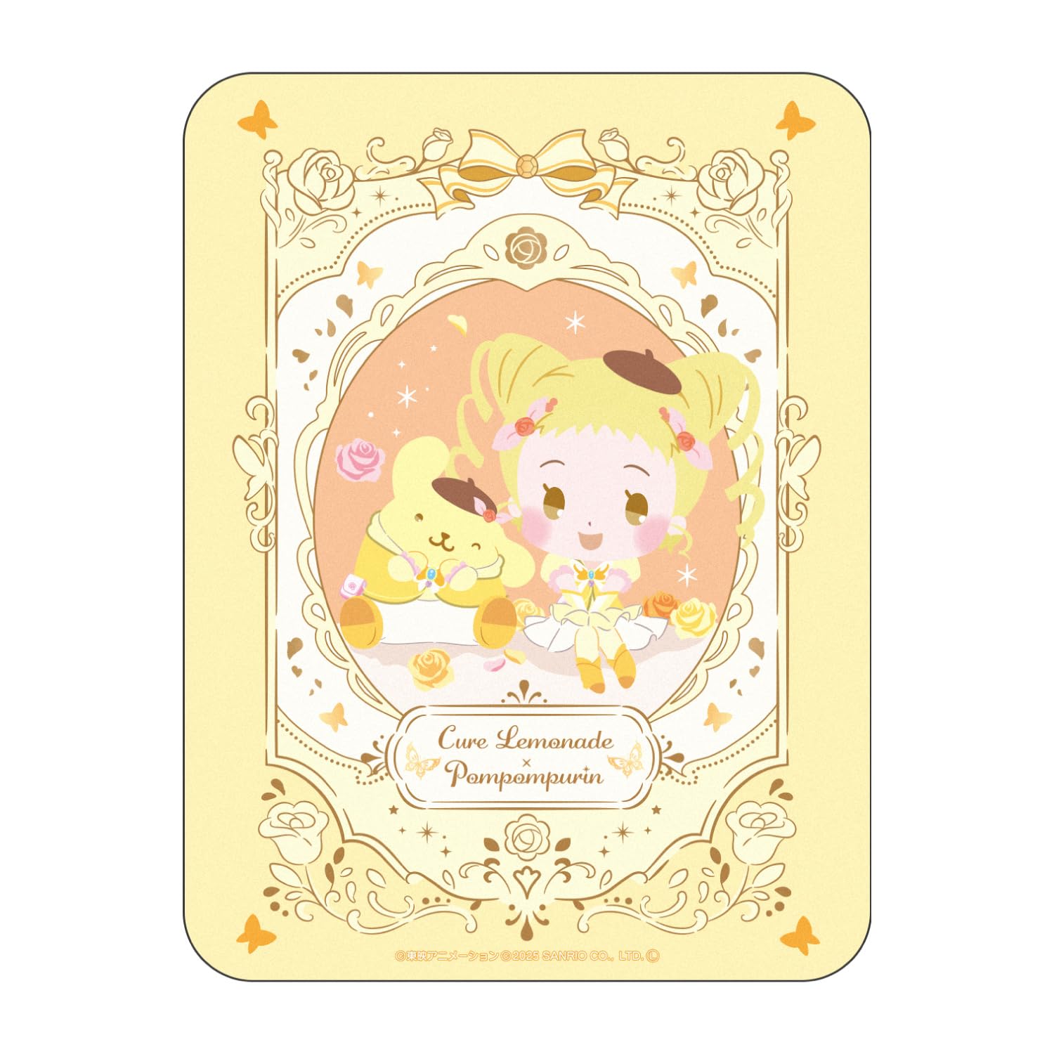Gourmandise PreCure 5 x Персонажи Sanrio Коврик для мыши Кьюр Лимонад Да! Вперёд! BNP-05C beige