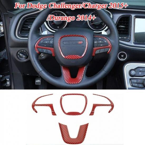 Console Steering Wheel Cover Trim For Dodge Challenger Charger 15+ Durango 2014+ gray aaadff