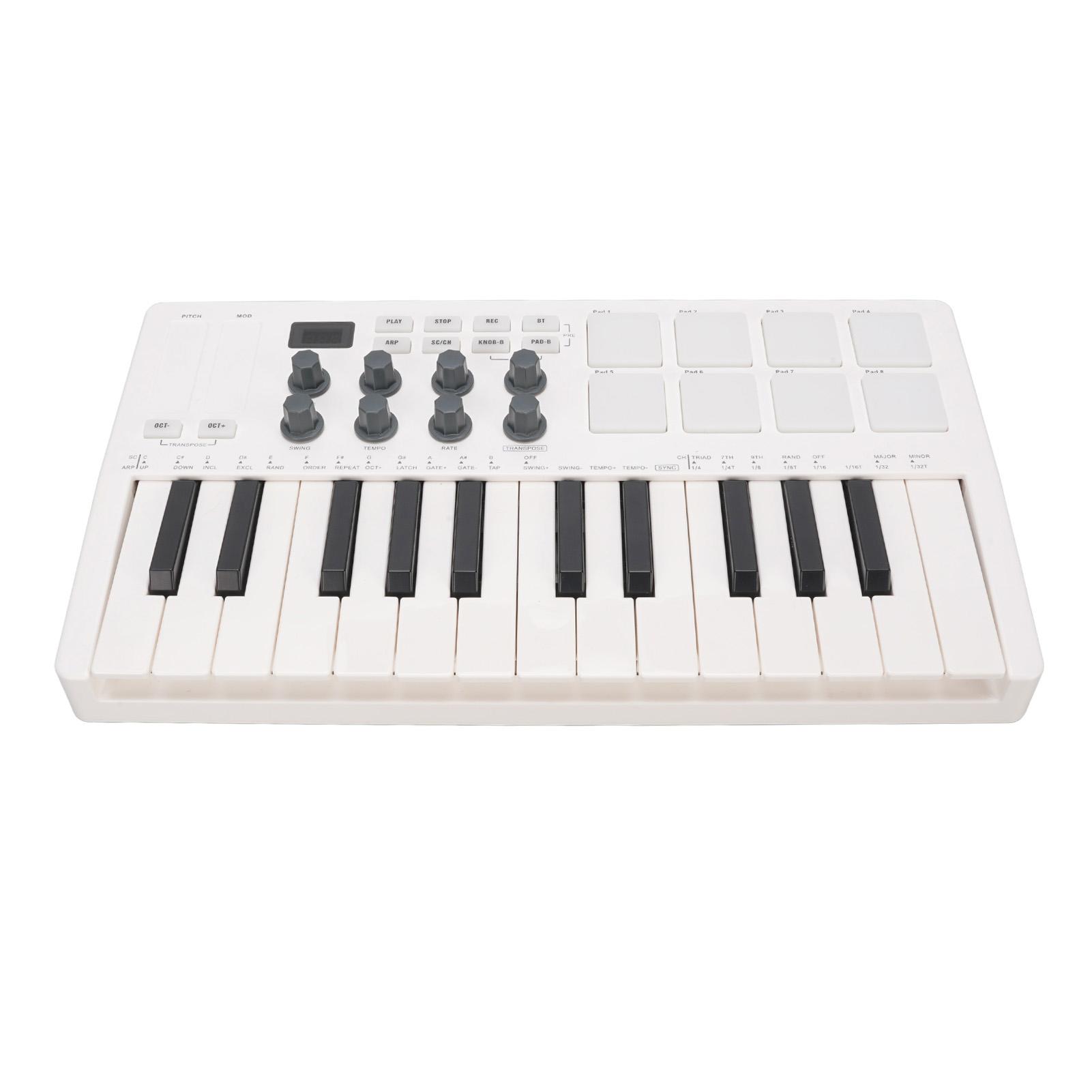 25-клавишная MIDI-клавиатура Портативная Bluetooth-клавиатура MIDI-контроллер с 8 подсвеченными барабанными пэдами 8 ручками gray 3d printing machine