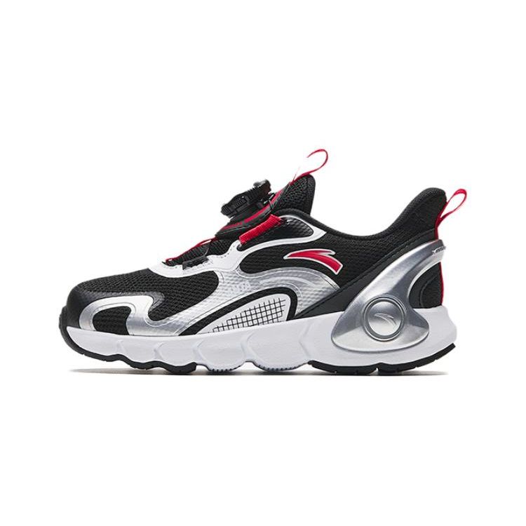 Anta Kids Non-Slip Durable Low-Top Running Shoes Kids Sneakers Black Silver Red A312339950-1 29 black
