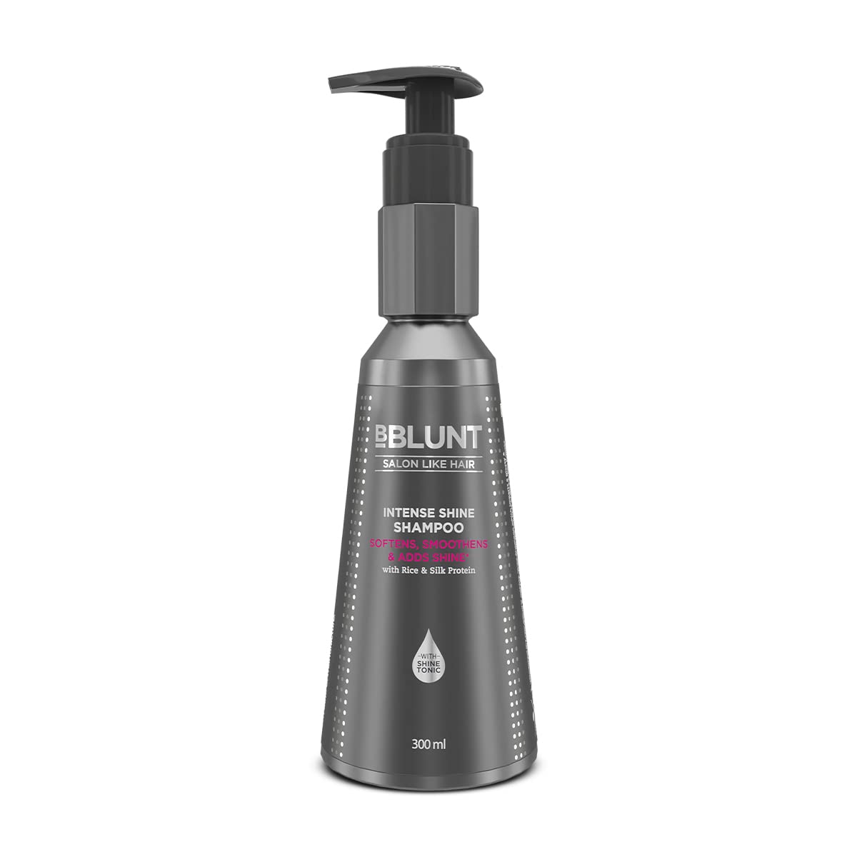 BBLUNT Intense Shine Shampoo 300 ml Pack of 1 for 23X Shinier Hair with Rice Silk Protein gray The Wish Health And Beauty