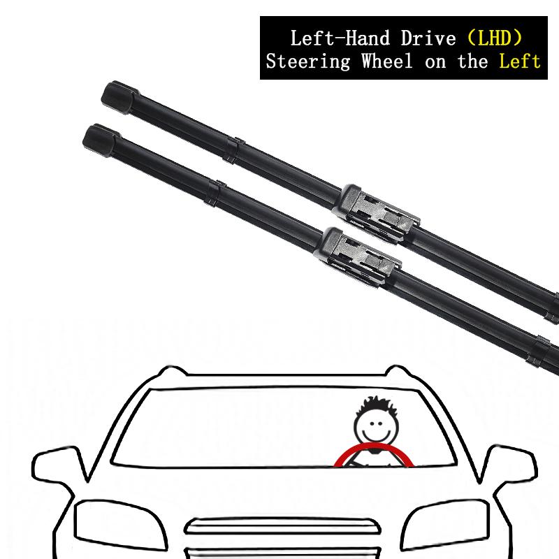 2x для Honda Civic FE FL MK11 2022 2023 для бескаркасных щеток стеклоочистителя, резиновый планшет, лобовое стекло, замена окон LHD black 91510107MAC221GX68