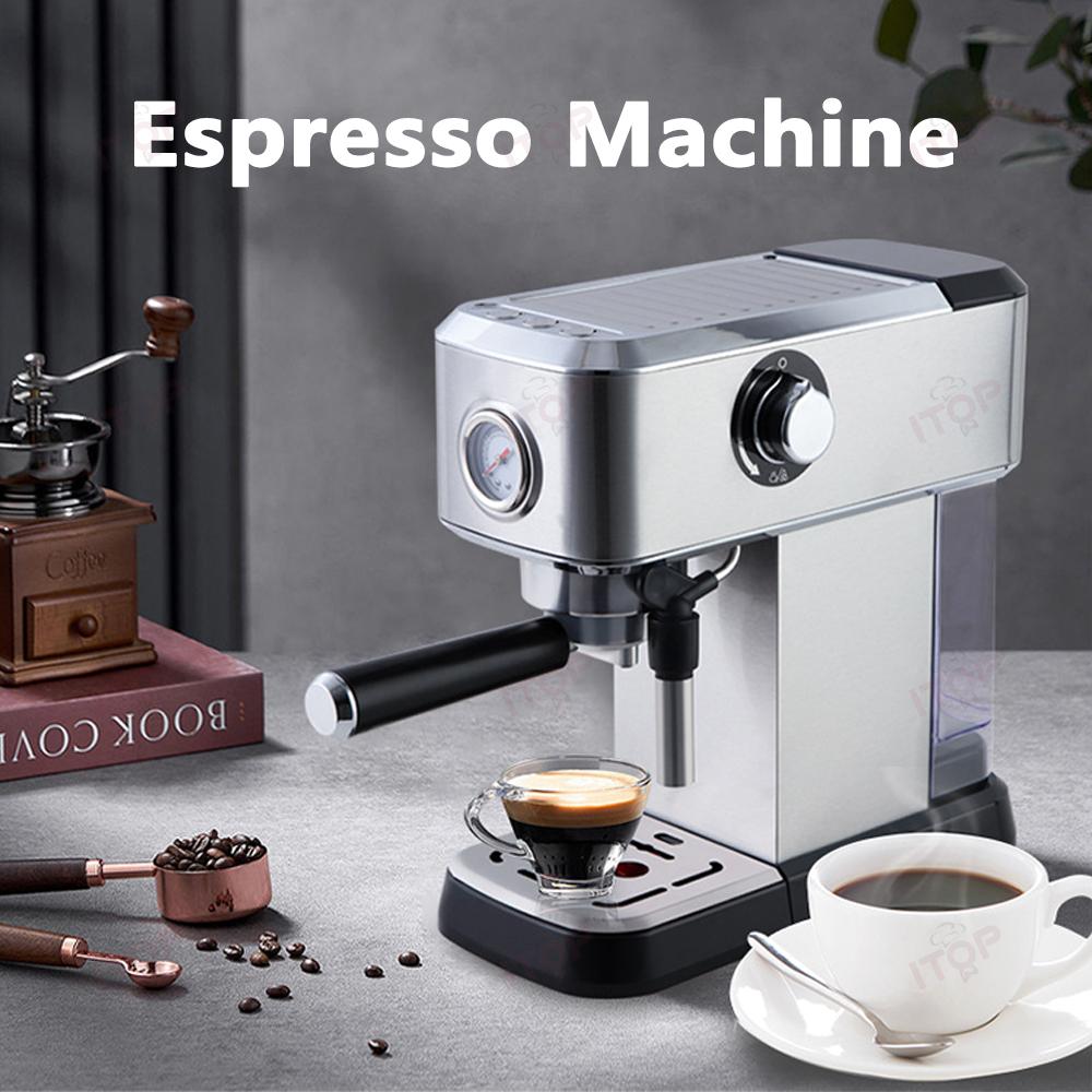 ITOP CM08 полуавтоматическая кофемашина 15Bar ULKA Pump Espresso Coffee Machine с термостатической системой для домашнего использования 220 В 110 В us gray Factory Discount Outlet