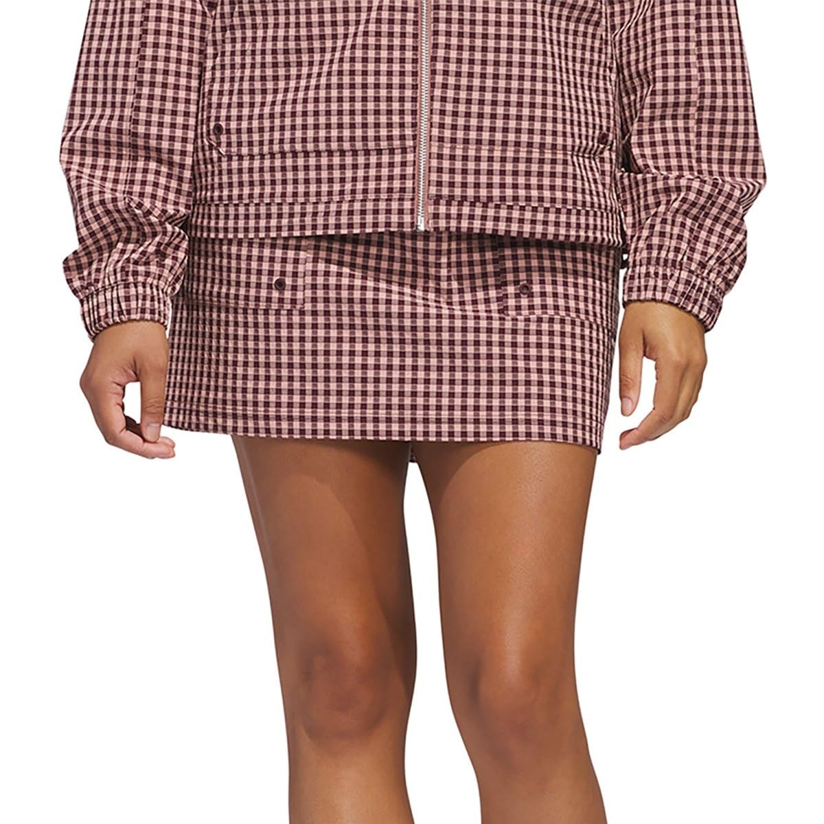 Юбка-гольф Adidas Golf в клетку Гингем, без застежки, цвет Aurora Ruby black Omi Japan Products
