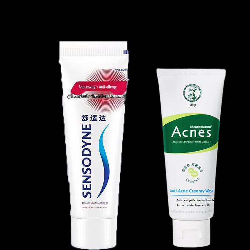 Набор: Зубная паста Sensodyne и Очищающее средство для лица Mentholatum white JDST online