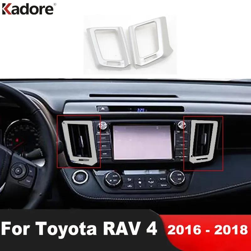 Для Toyota RAV4 RAV 4 2016 2017 2018 Матовая Накладка на Центральный Передний Вентиляционный Отвод Кондиционера Салонные Молдинги Аксессуары gray 343496earlEsse