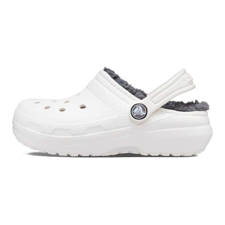 Детские кроксы Classic Lined Clog Бело-серые Кроссовки для малышей 207009-10M 23-24 white Crocs