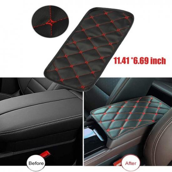 Universal PU Leather Car Center Console Armrest Pad Car Seat Box Cover Protector black 91440111MAC4G27U57