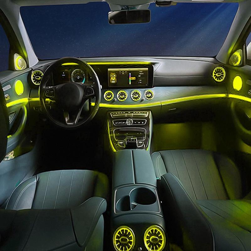 Для C-Class W205 GLC X253 15-21 64 Цвета Задний Турбинный Дефлектор Кондиционера Светодиодная Подсветка Салона Вентиляционное Отверстие gray qr fdgs