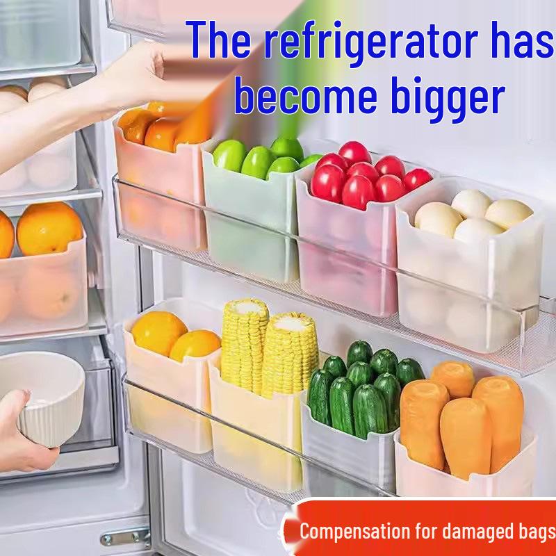 Ящик для хранения яиц и продуктов питания на дверь холодильника — подходит для хранения свежих продуктов и заморозки gray Warm Land