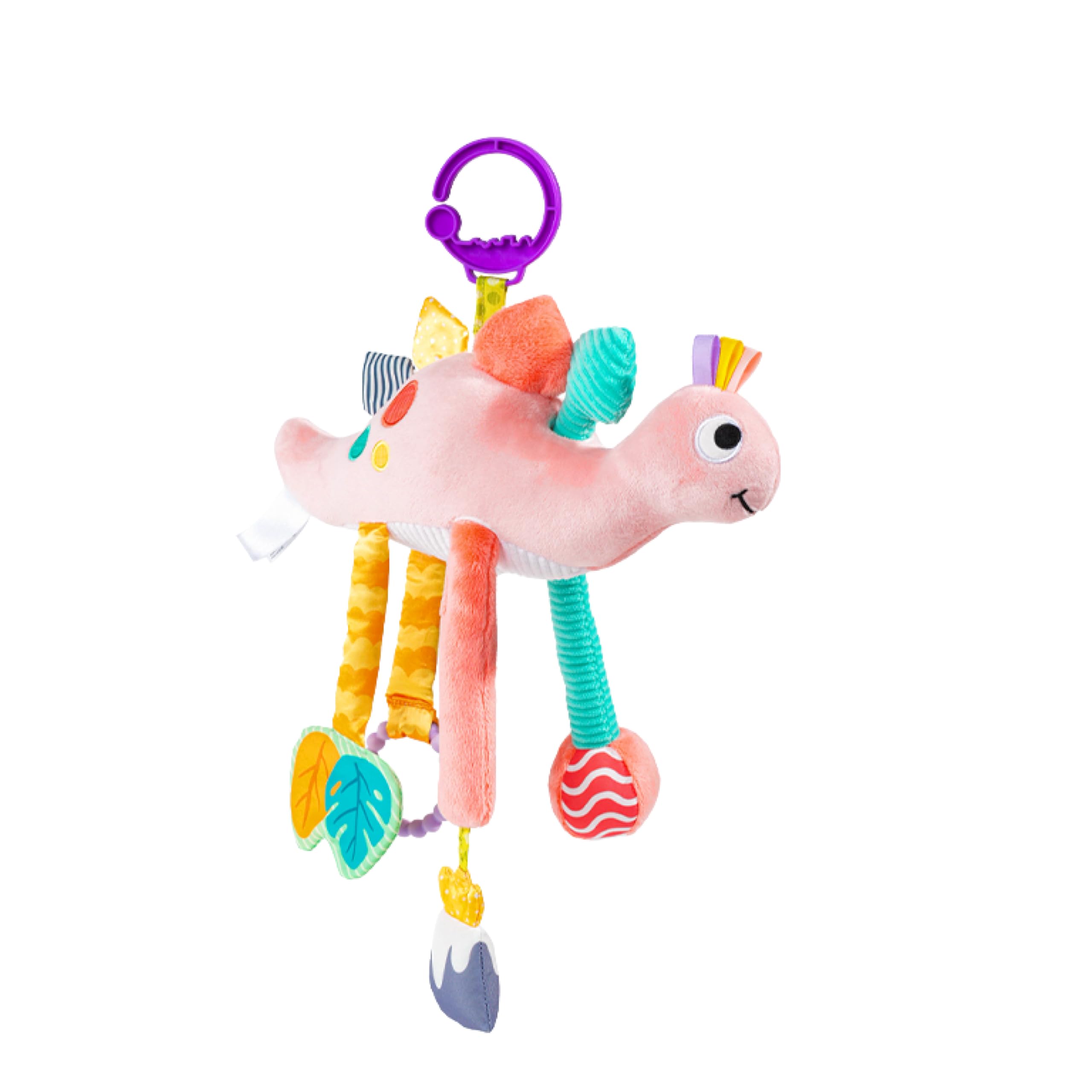 Игрушка для малыша, Подвесная мягкая игрушка, Игрушка для путешествий, Погремушка с длинными ногами, Мягкая ткань, Для малыша, Коляски, Автокресла, Подарок на рождение ребенка, Динозавр white Trendy Japanese products
