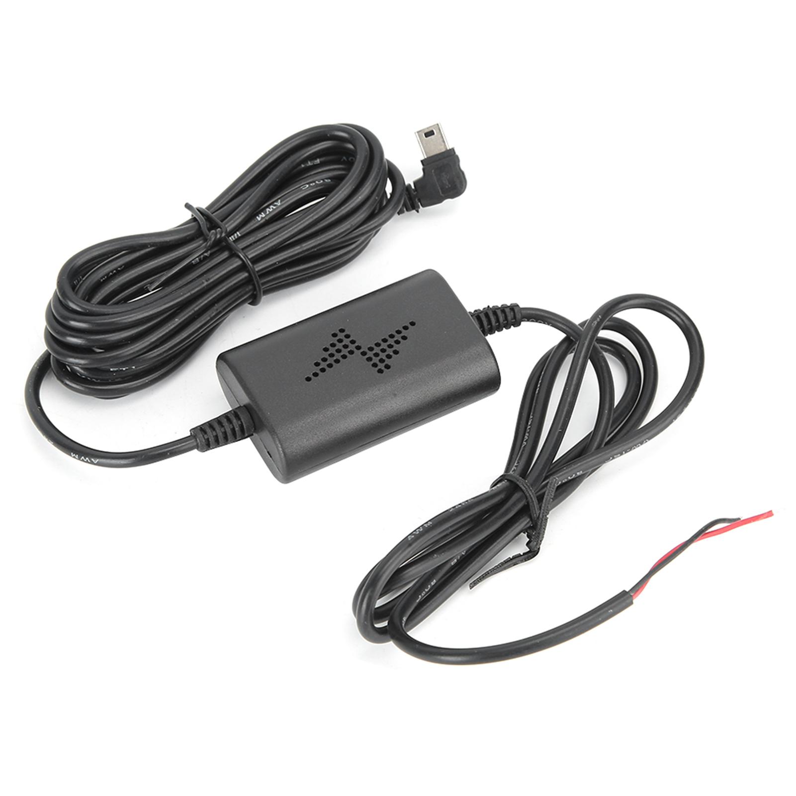 Комплект для скрытой установки видеорегистратора 12В24В на 5В 2,5А Mini USB под углом влево Step?Линия вниз для мониторинга парковки gray CosyHome