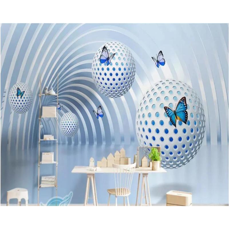 Обои 3d Mural Mural Building Space Modern Background Wall Papers Home Decor 3d Wallpaper 200 cm(W) x 140 cm(H) gray KOMNNI