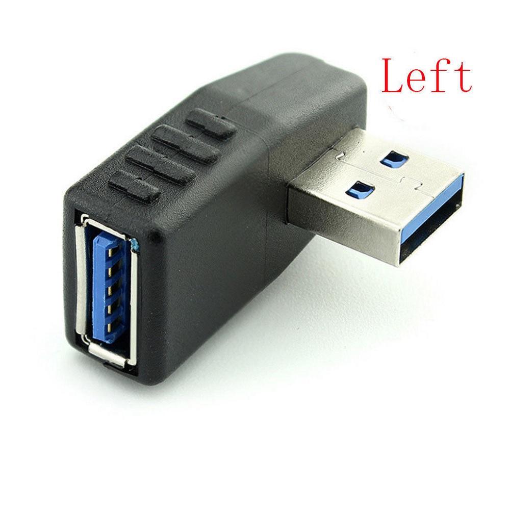 Новый USB 3.0 Разъем под прямым и левым углом Папа к маме Адаптер-конвертер 90 градусов gray Skyfree