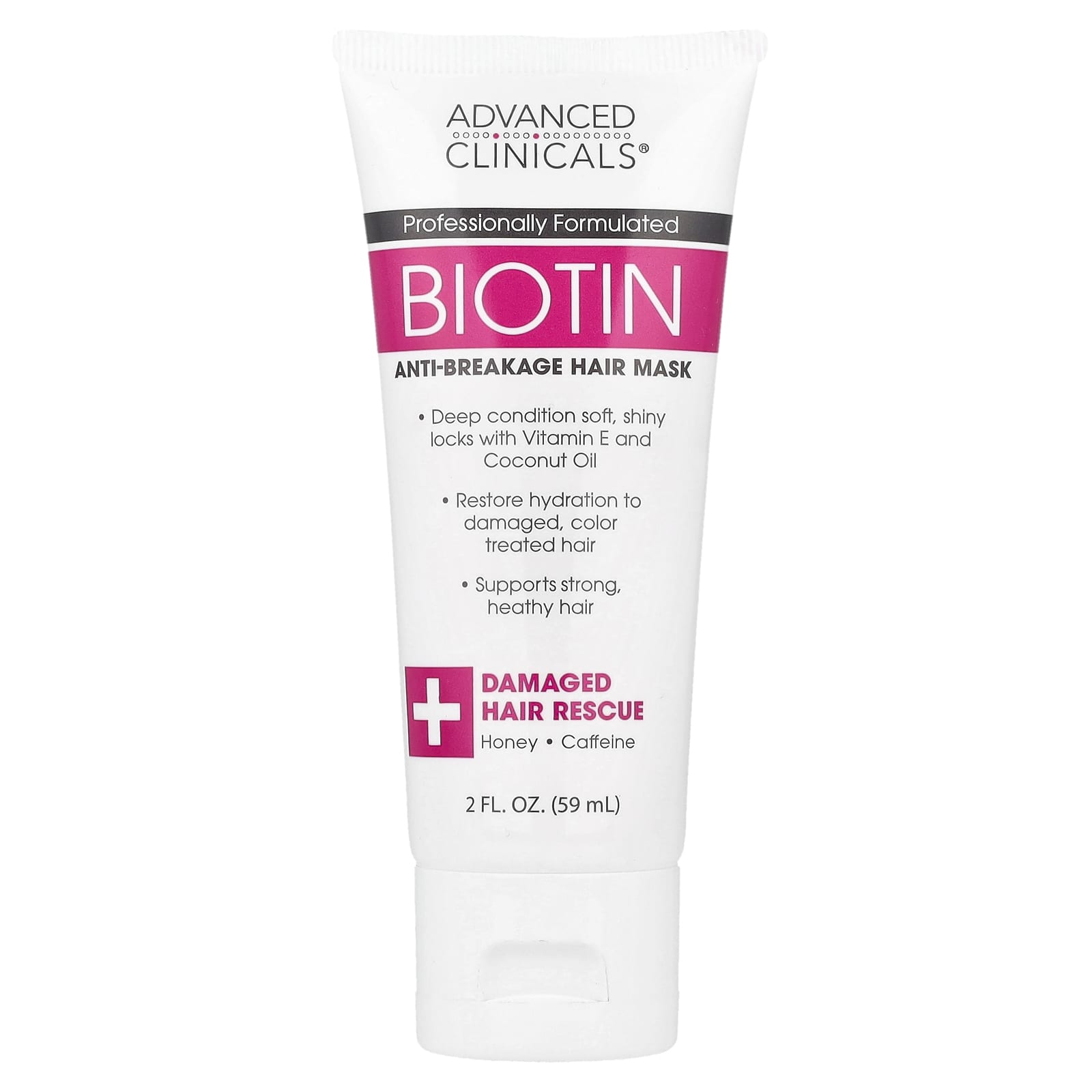 Биотиновая маска для волос против ломкости, 59 мл(2 жидких унции) pink Advanced Clinicals