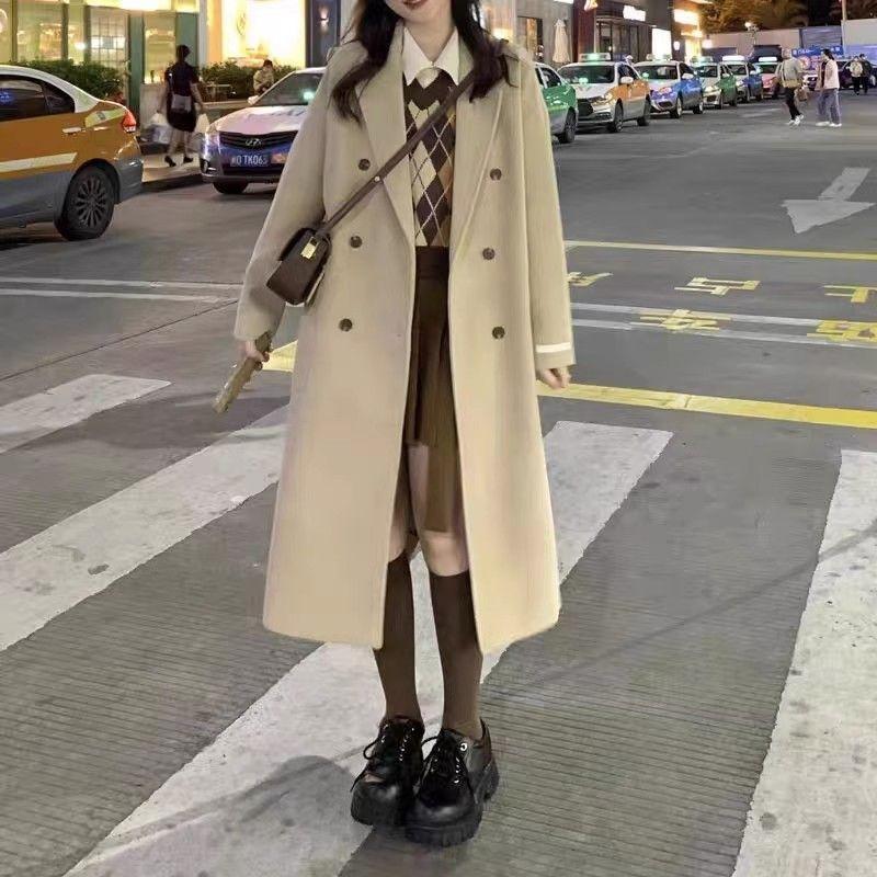 Шерстяное пальто Женское Осенне-зимнее Новое Стеганое Утепленное Шерстяное пальто Маленькое пальто S абрикосовый JMG Clothing