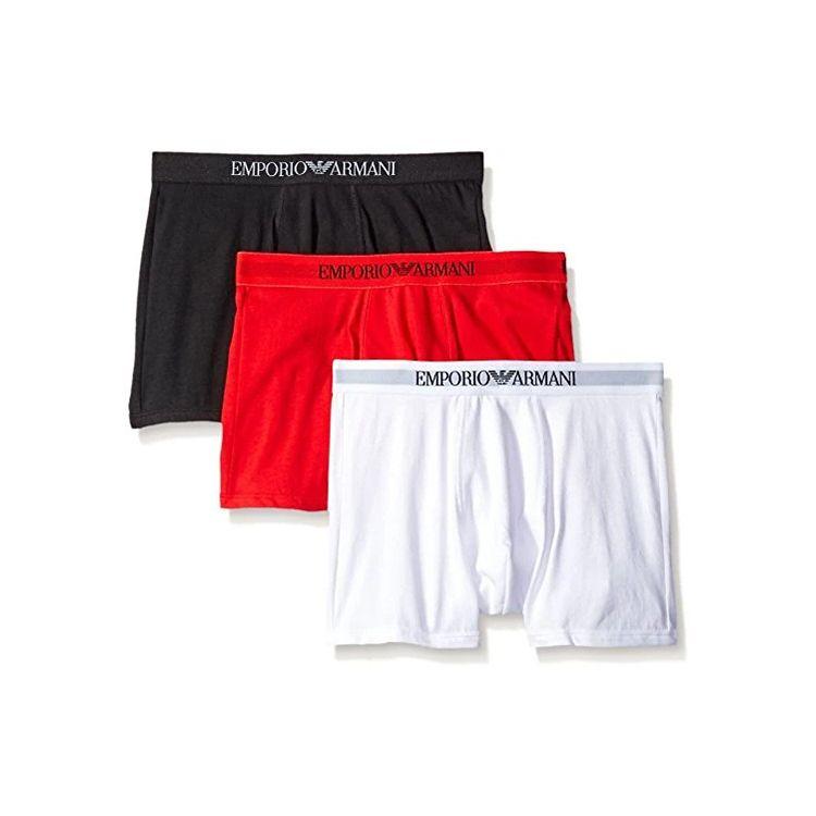 Emporio Armani Мужские боксеры-брифы с принтом из букв, средней посадки, облегающего кроя, 3 шт. 111611-CC722-23410 L black