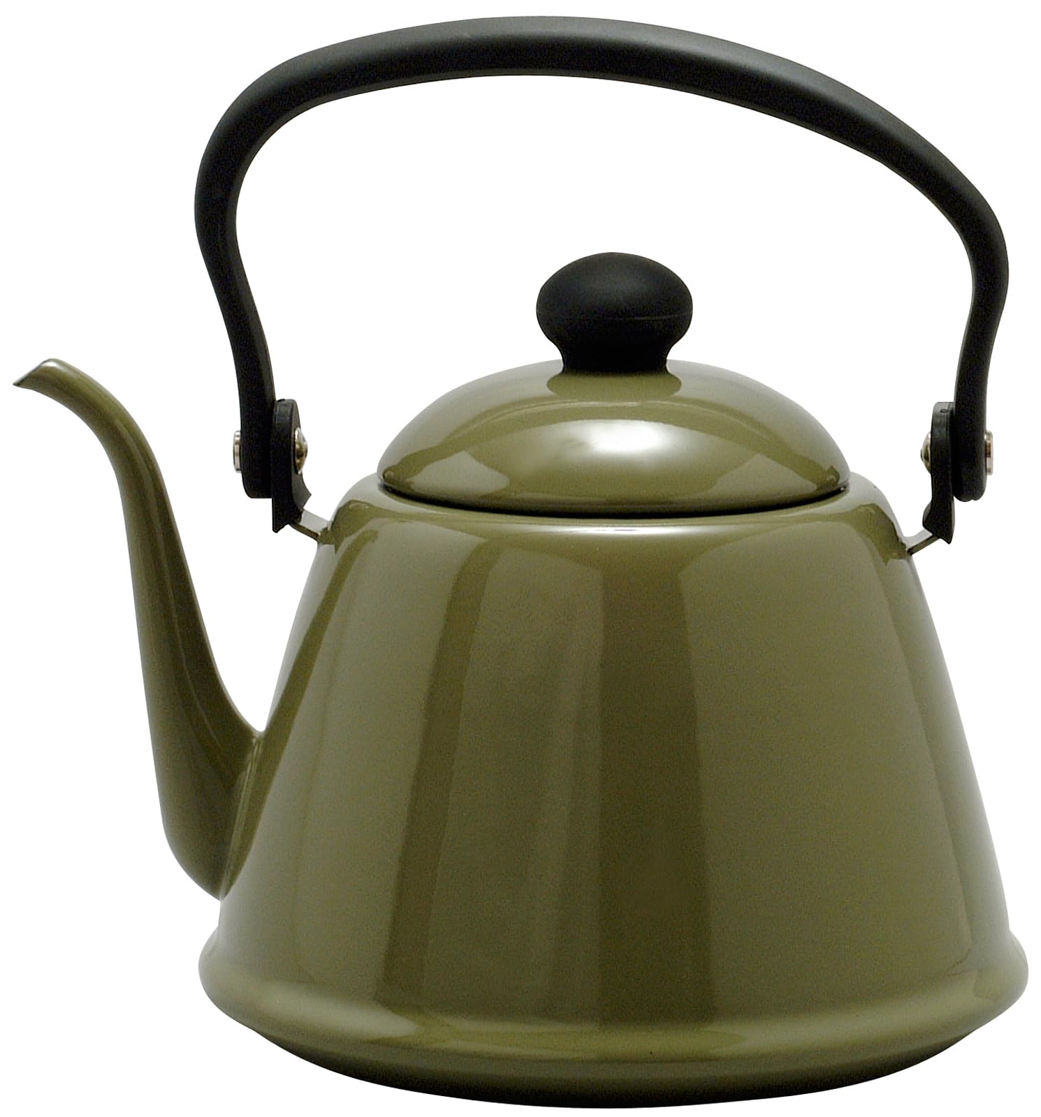 Чайник Nodahoro Drip Kettle 2L эмалированный, совместимый с газом, с узким горлом, произведен в Японии, Olive Fire/IH DK-200OL оливковый SOLT Japan Market