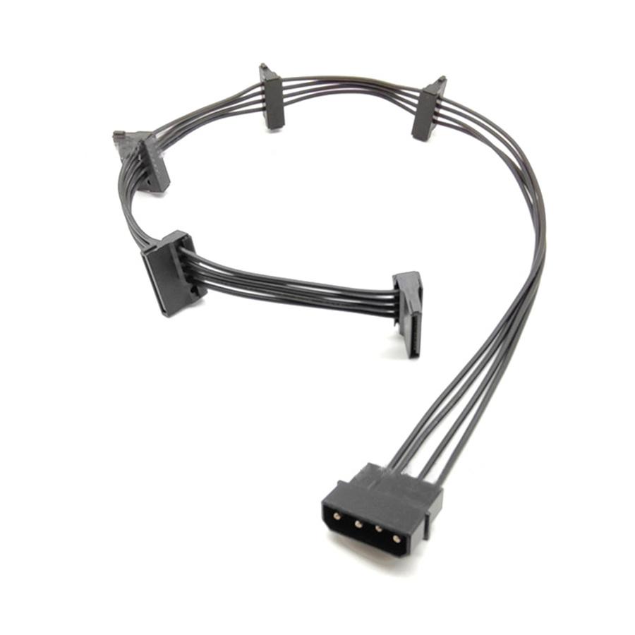 Кабель-разветвитель питания для ПК-сервера 4pin IDE Molex 1 на 5 SATA 15pin для жесткого диска HDD SSD 18AWG gray Manufacturers autoparts