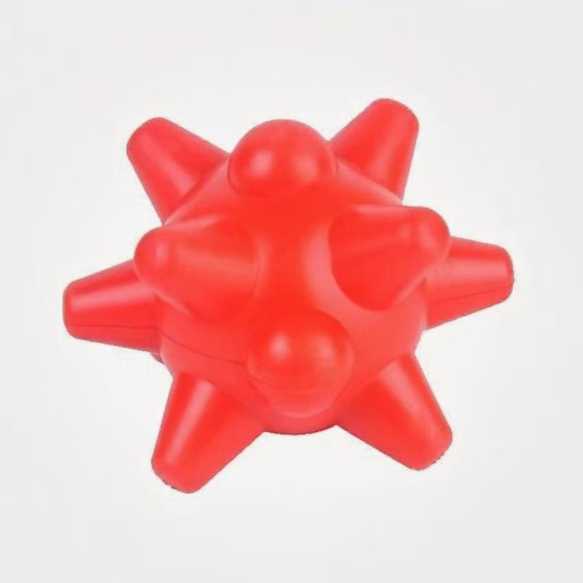 Жевательная игрушка и кормушка-головоломка для собак: Прорезывание зубов, Чистка зубов, Устойчивый к укусам мяч red Chose One