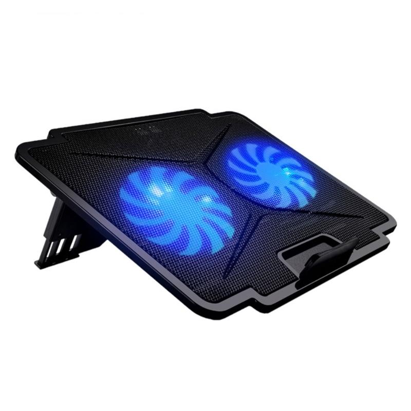 Охладители для ноутбука Большой размер Для ноутбука Два USB LED Тихая охлаждающая подставка для ноутбука 6 скоростей регулируемая Подставка-охладитель для ноутбука 1 blue Cheese Bread Ball