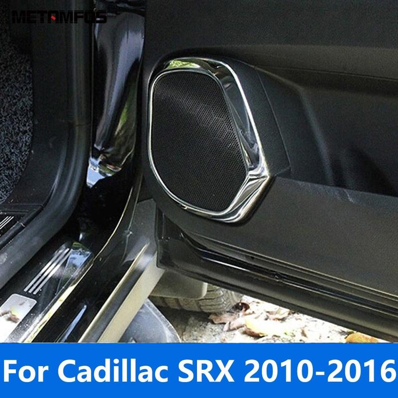 ide Door Loudspeaker Sound Audio Speaker Cover Trim For Cadillac SRX 2010-2015 2016 Steel Interior Accessories Car Styling black DeLi Off