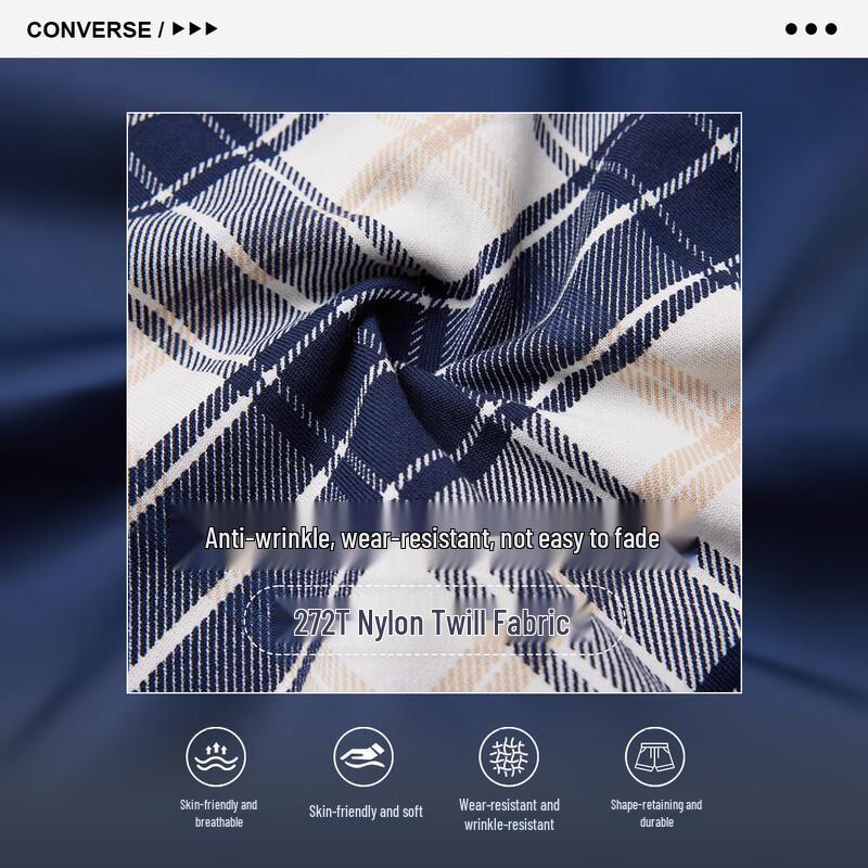Двусторонняя клетчатая бейсбольная куртка Converse для мальчиков 4 темно-синий