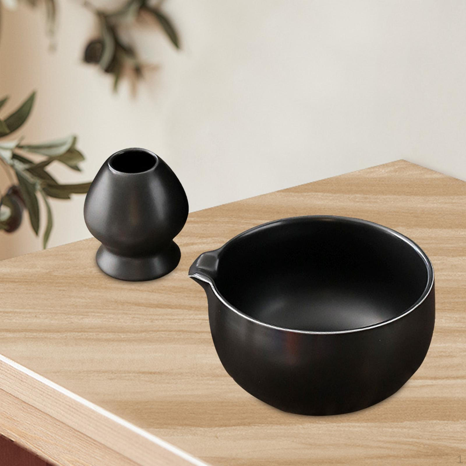 Держатель для венчика Matcha Bowl, 480 мл, Ceremony Chasen для обеда, для начинающих, для семьи, чёрный Colorful summer