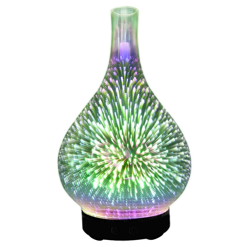 3D Firework Glass USB увлажнитель воздуха с 7-цветной светодиодной подсветкой ночник арома-масло диффузор холодный туман генератор черный EU Plug CHINA gray Elegant Living House