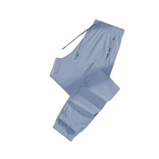 Унисекс эластичные быстросохнущие брюки Ice Silk Sport Stretch Active брюки на шнурке повседневные мешковатые джоггеры с карманами для походов и путешествий M синий Talos Men Clothing