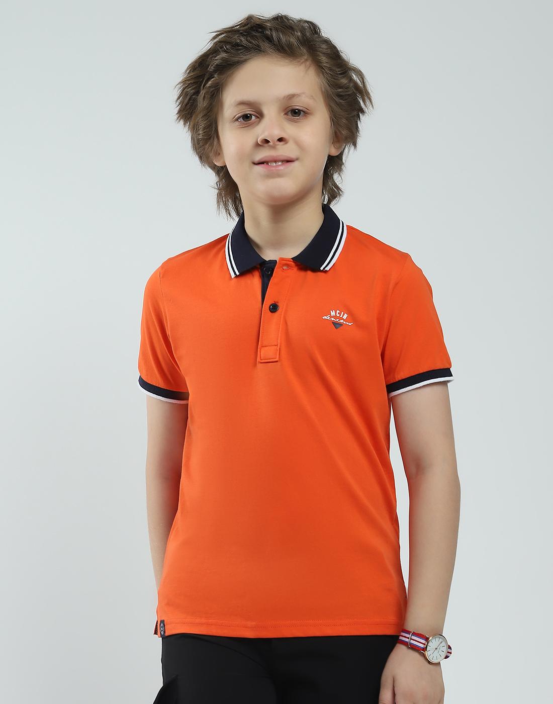 Мужская однотонная футболка-поло Monte Carlo Regular Fit с коротким рукавом 5-6 Years оранжевый