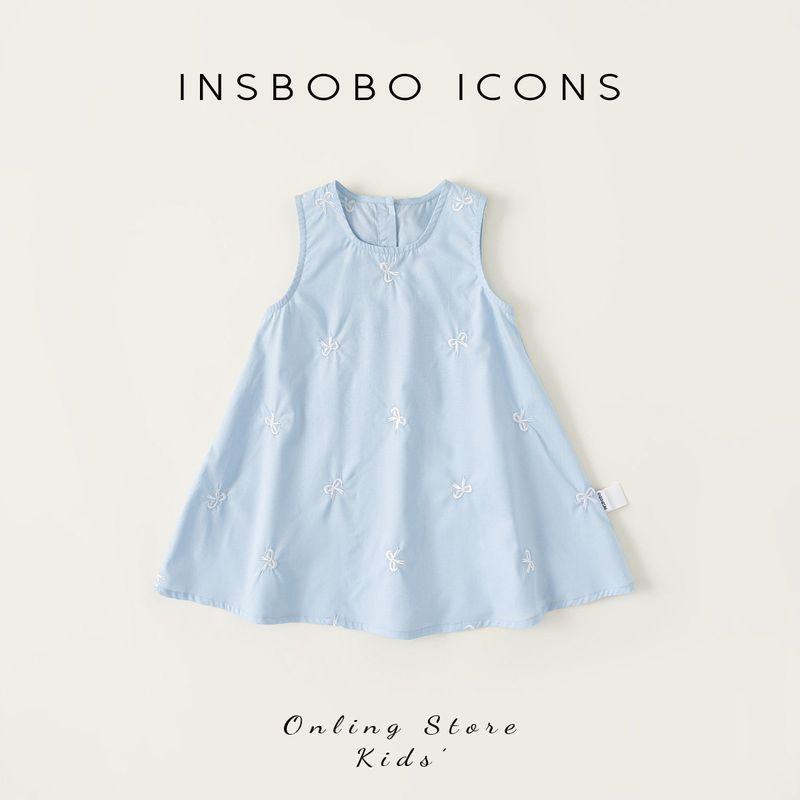 Insbobo Summer Baby Girl Fashionable Dress Blue 80 white TAOMall