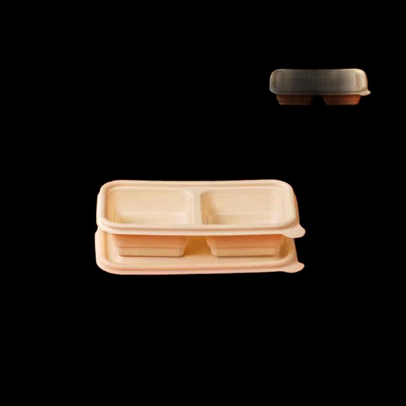 Экологичная биоразлагаемая кукурузная двойная коробка для еды beige JDST online
