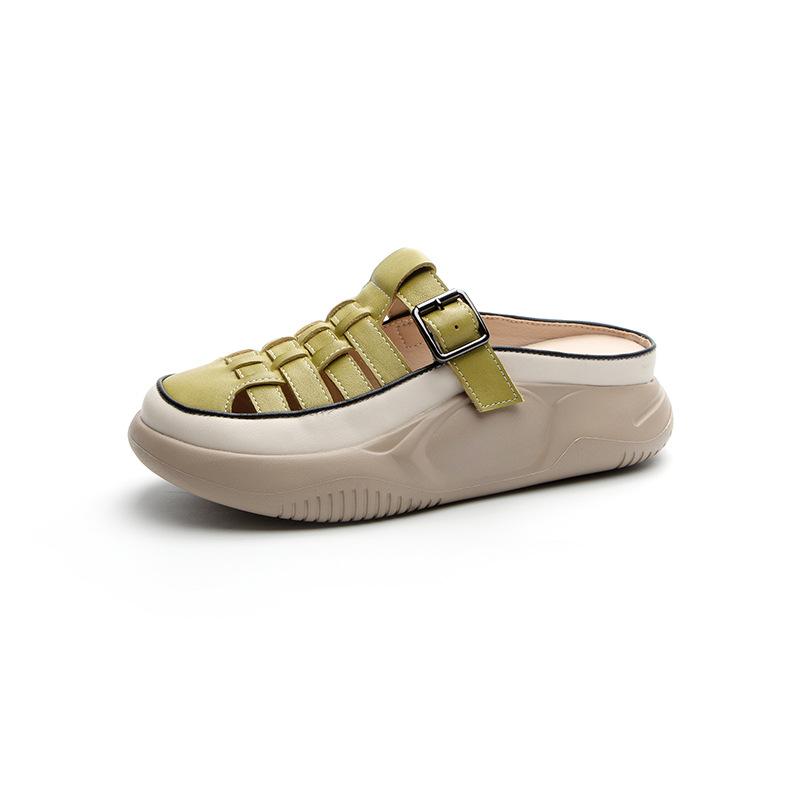 Тапочки Повседневные плоские сандалии 35 зелёный Femme Shoes