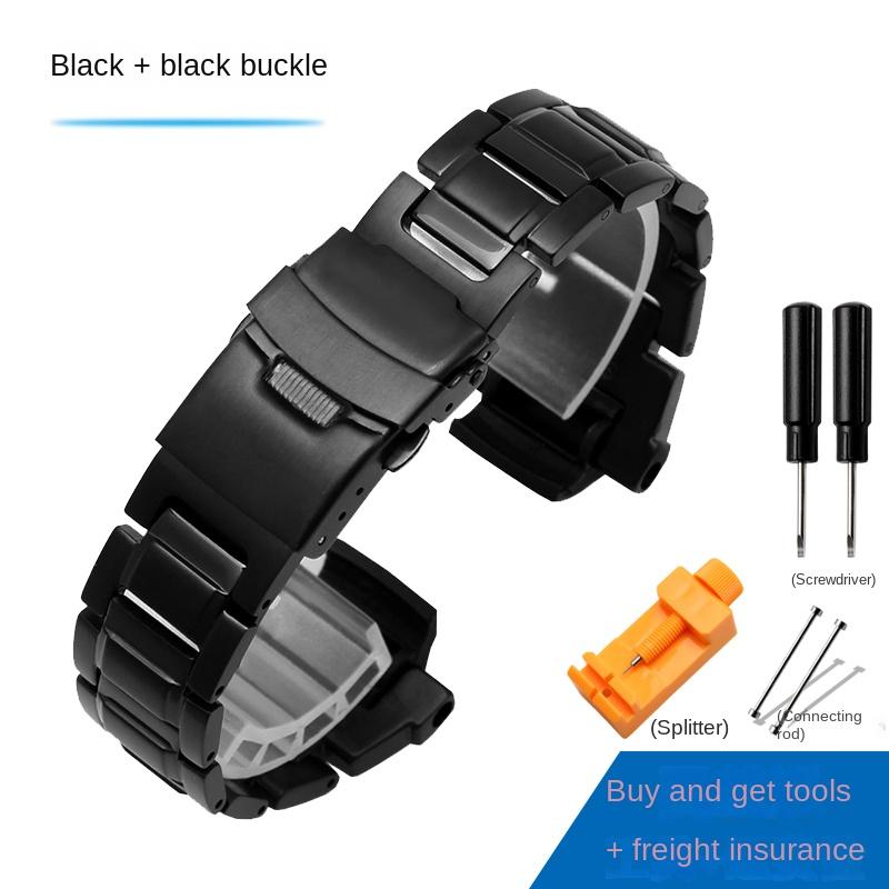 Для часов Casio G-Shock Серия Ремешок 5121GW-3000/3500/2000 G-1000 Металлический ремешок из нержавеющей стали мужской Браслет Аксессуары для запястья 0mm чёрный Solsticef