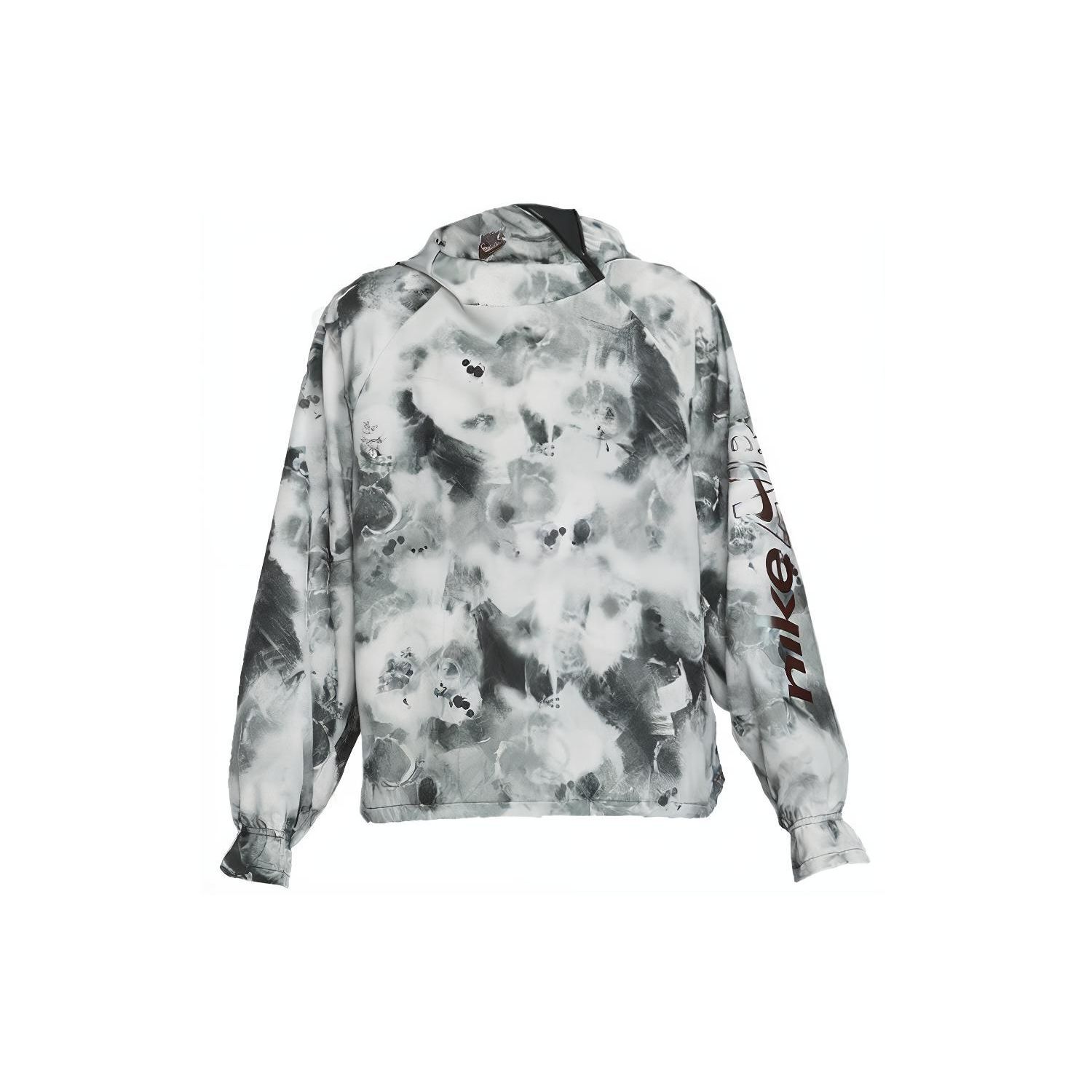 Nike Air Dri-FIT Splatter Print Letter Беговая куртка с капюшоном для женщин Женская верхняя одежда Дымчато-серый DM7550-010 M white