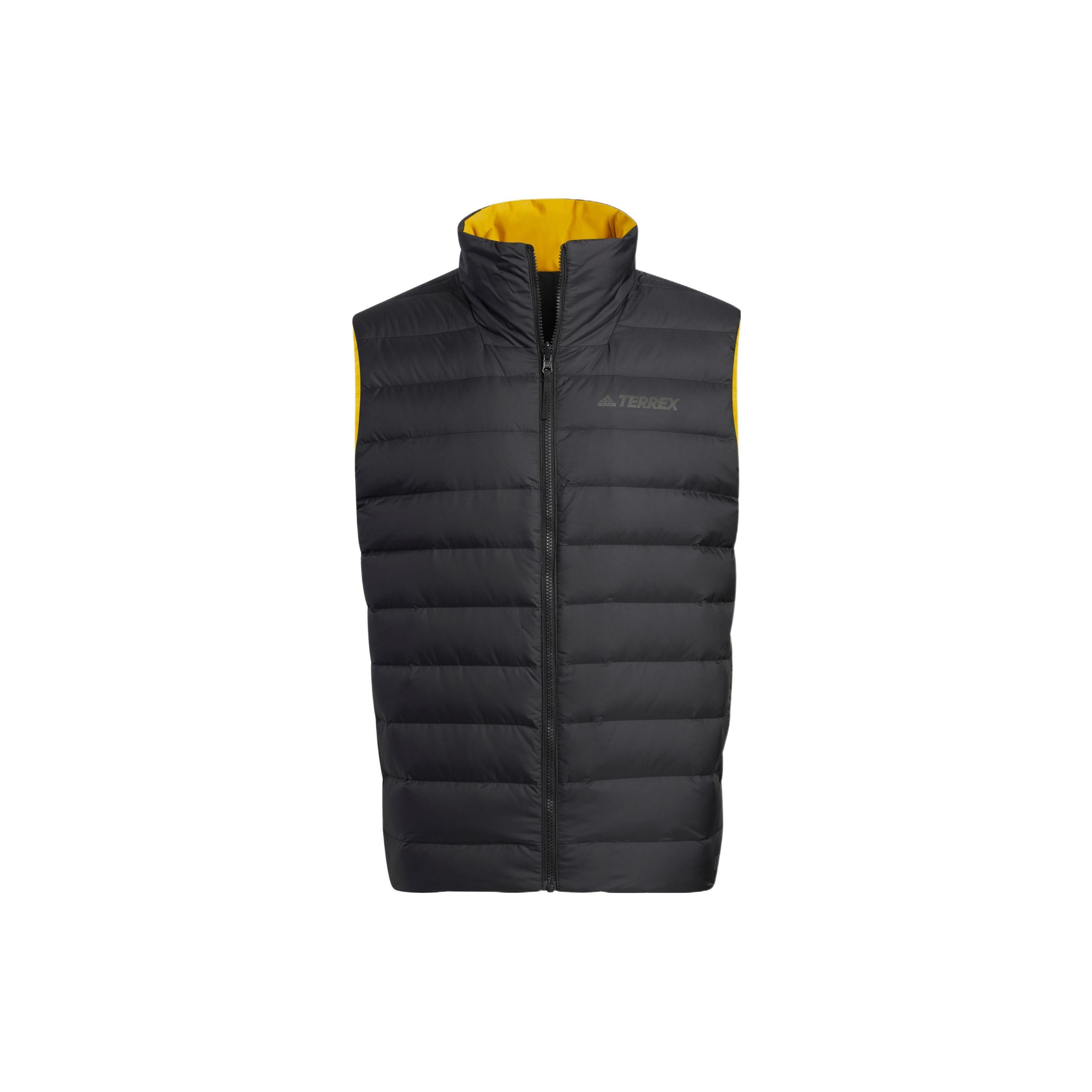 Adidas Terrex Voyg Rev Gd V с логотипом и двусторонним воротником на молнии, пуховый жилет, жилеты унисекс, черный HN2022 XXL black
