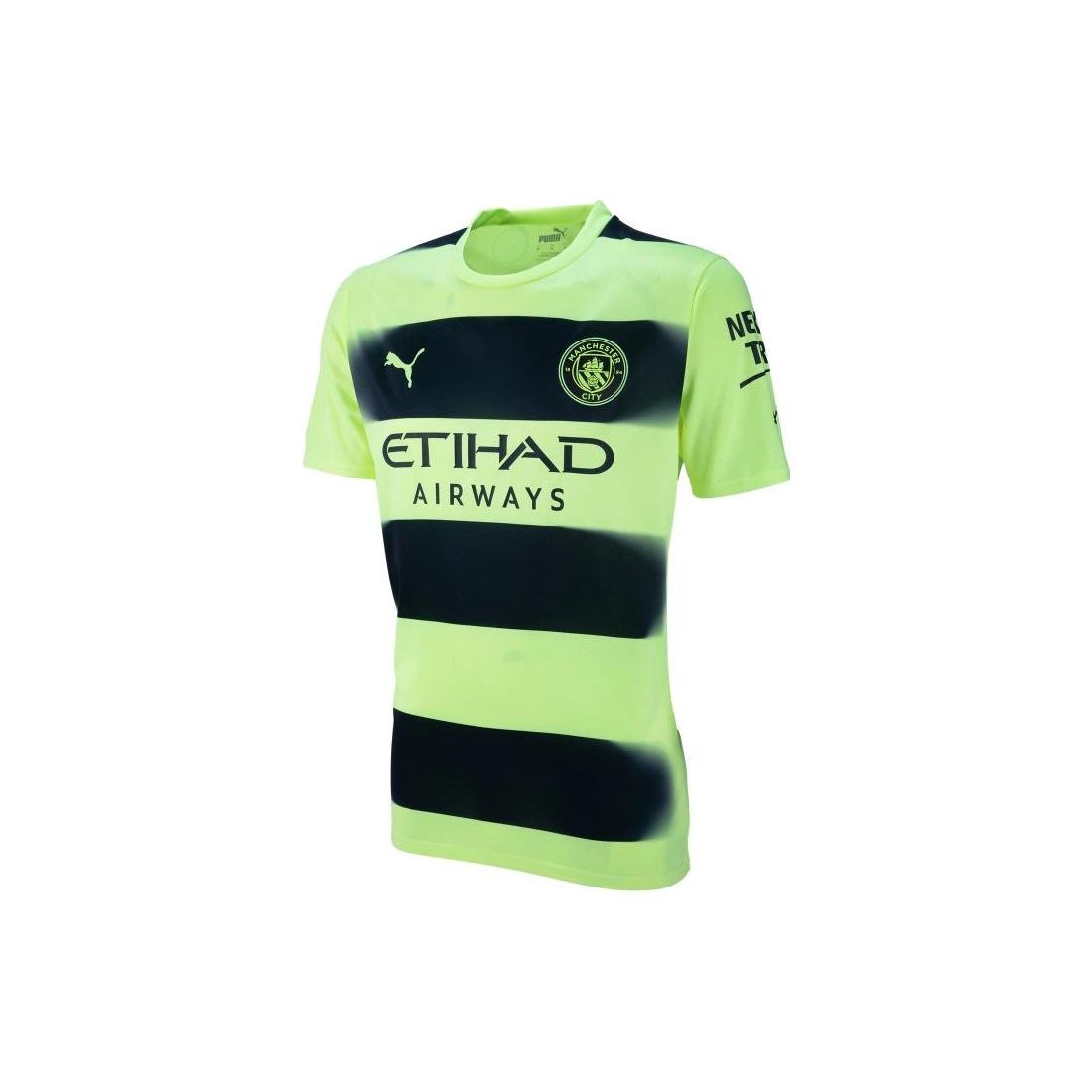 Футбольная рубашка PUMA MCFC с принтом «Китайский Новый год в виде кролика», окрашенная в полоску, с круглым вырезом и короткими рукавами — Fan Version Away Second 765734-03 XXXL beige