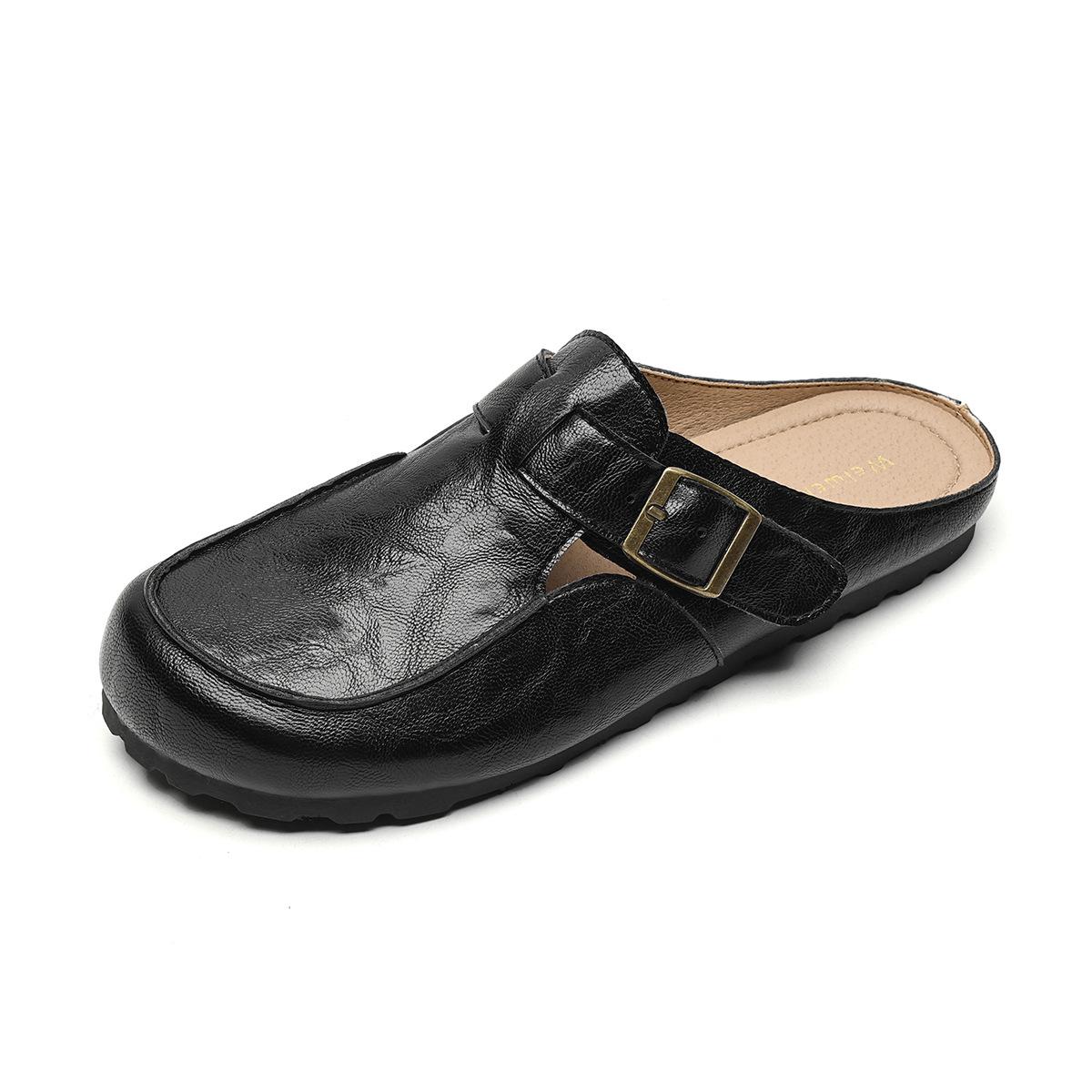 Женские сандалии на плоской подошве 35 чёрный Femme Shoes
