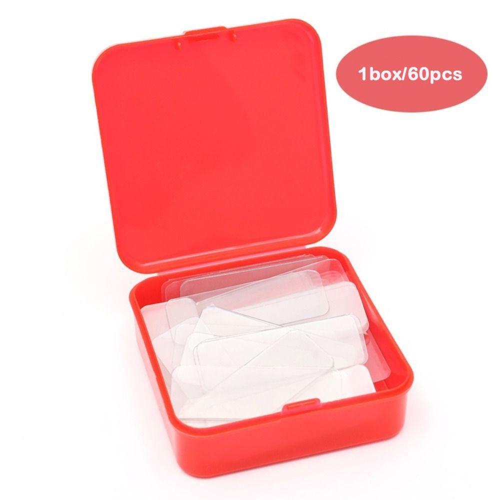 60Pcs/120Pcs New Waterproof Double Sided Adhesive Non-markin Cuttable Wall Stickers Transparent Removable Adhesive Tape red Leaf Ladle