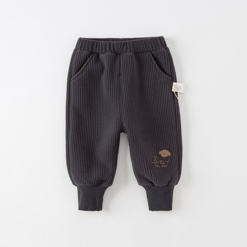 Children s Clothing Dave & Bella Fleece-Lined Baby Boy Warm Pants Dark Gray [Ready in Stock] 73 black TAOMall