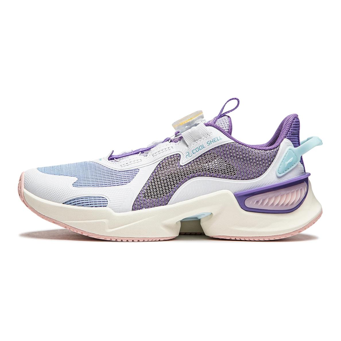 Li Ning Детские Qiang Yue V2 Удобные Универсальные Нескользящие Износостойкие Низкие Повседневные Кроссовки Детские Повседневные Кроссовки Белые Фиолетовые YKCU046-2 35 white Li-Ning