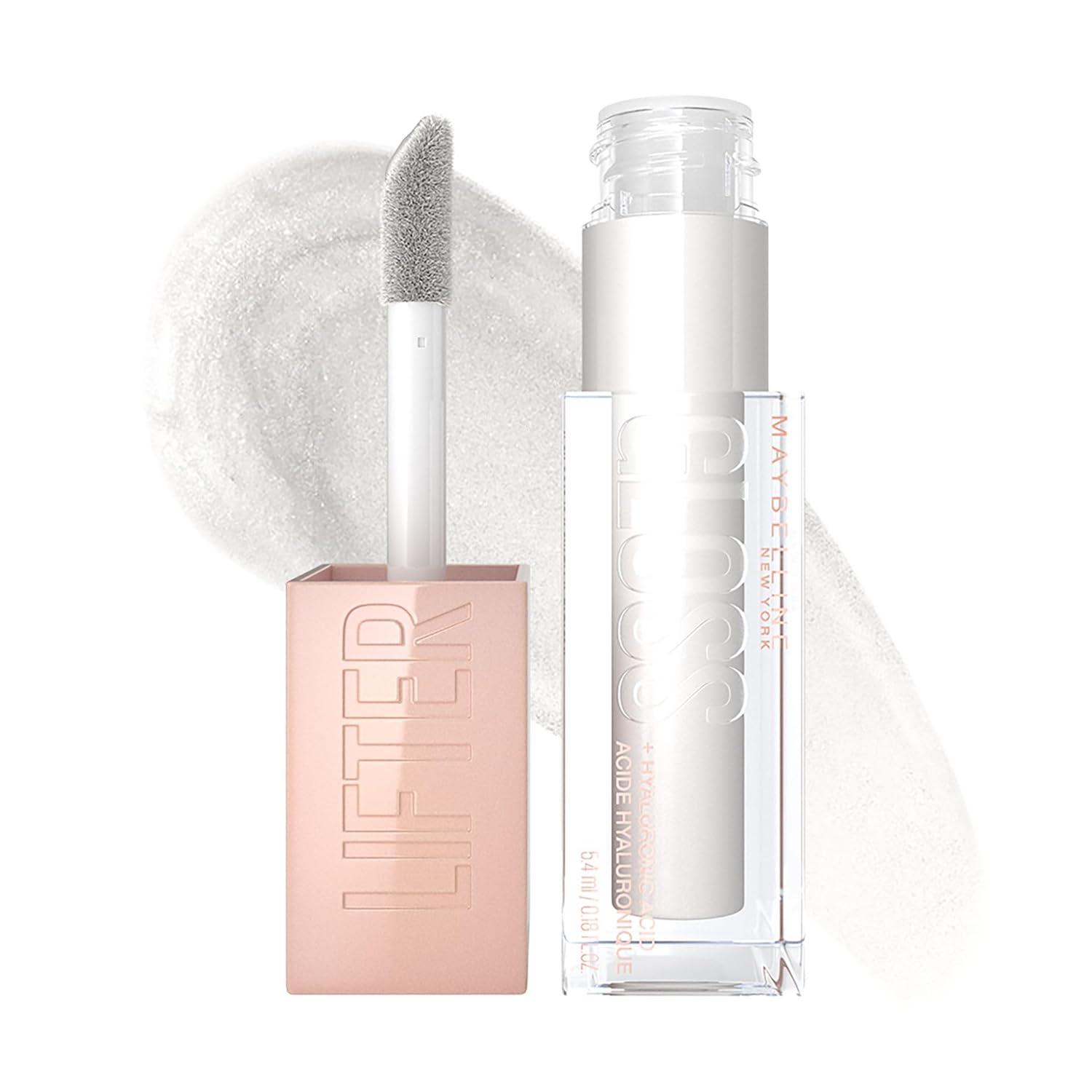 Maybelline New York Lifter Gloss Pearl Hydrating Lip Gloss With Hyaluronic Acid For Smooth Non Sticky Shine Long Lasting Plump Fuller Lips 5.4ml white