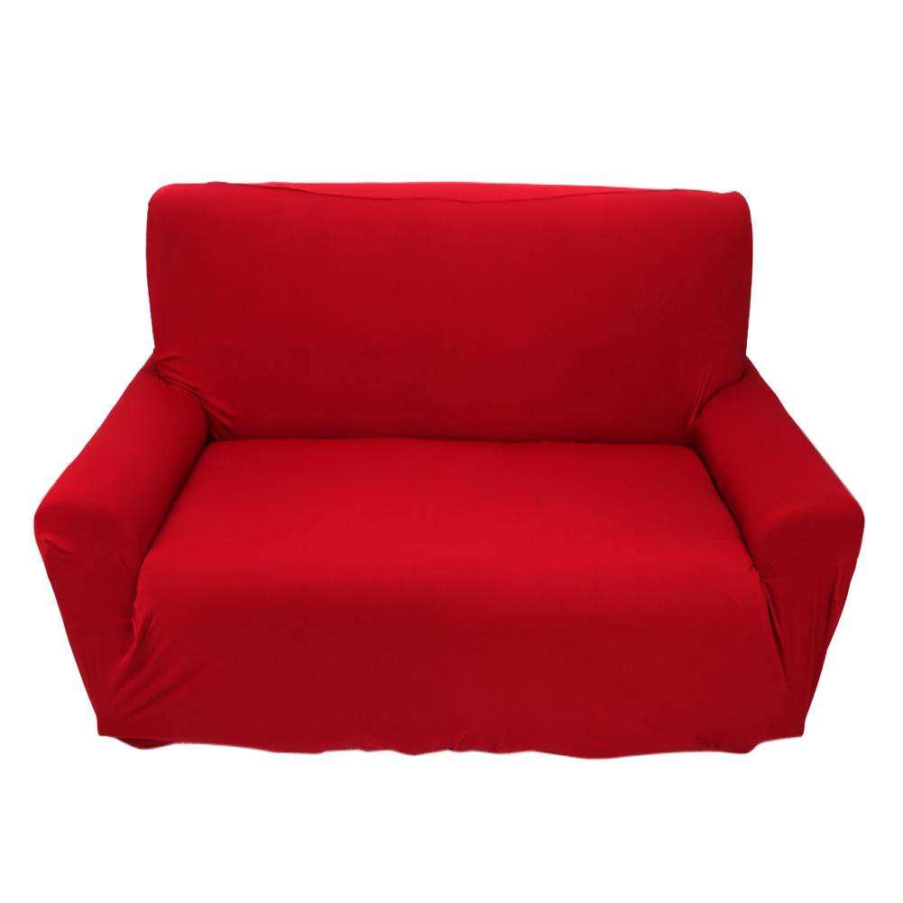 7 Solid Pure Colour Home Couch Stretch Sofa Slipcover 2 Seater Polyester Borgundy red KONNWEI