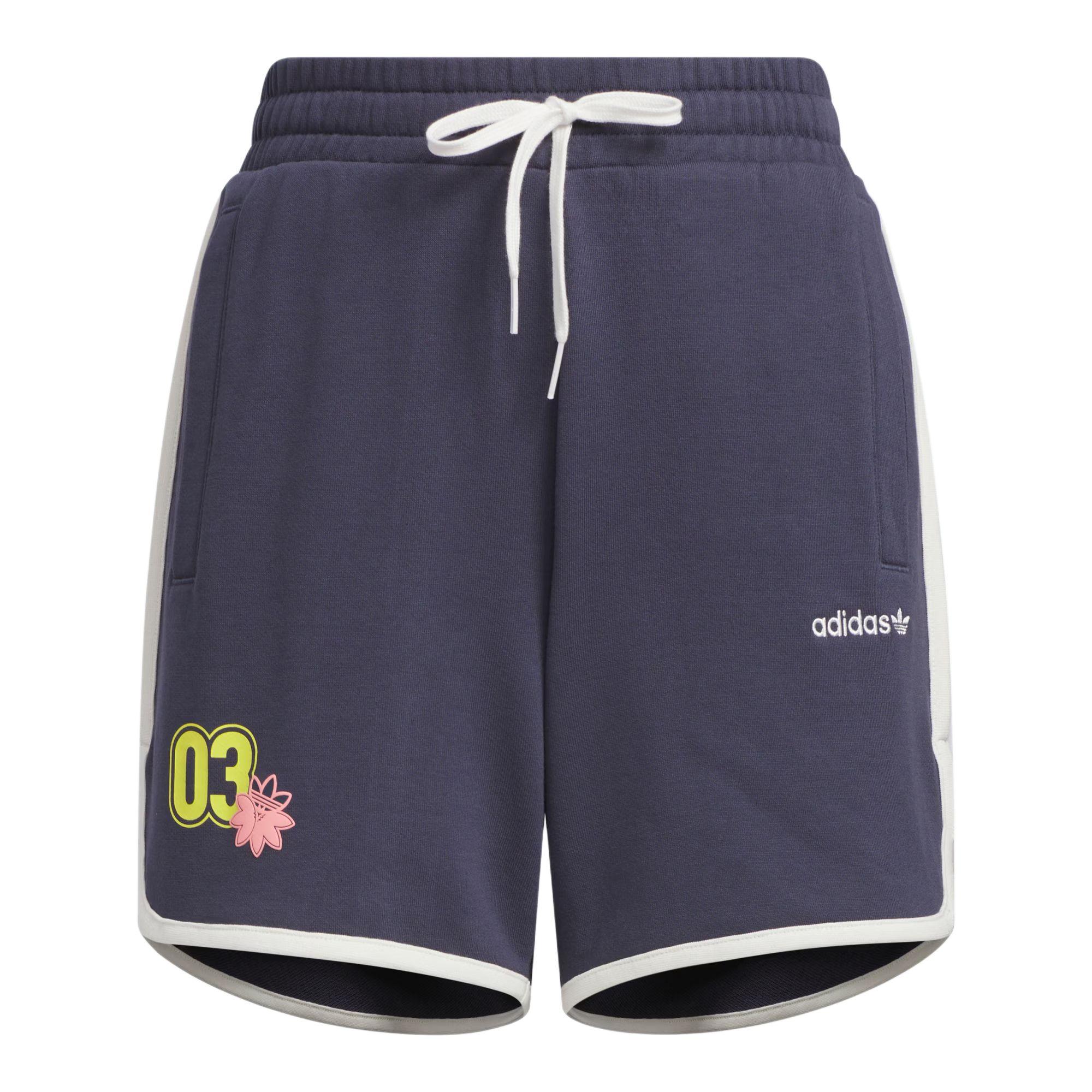 Adidas Originals Retro Camp Graphic Shorts Women Shorts Dark-Blue JX6572 XS gray