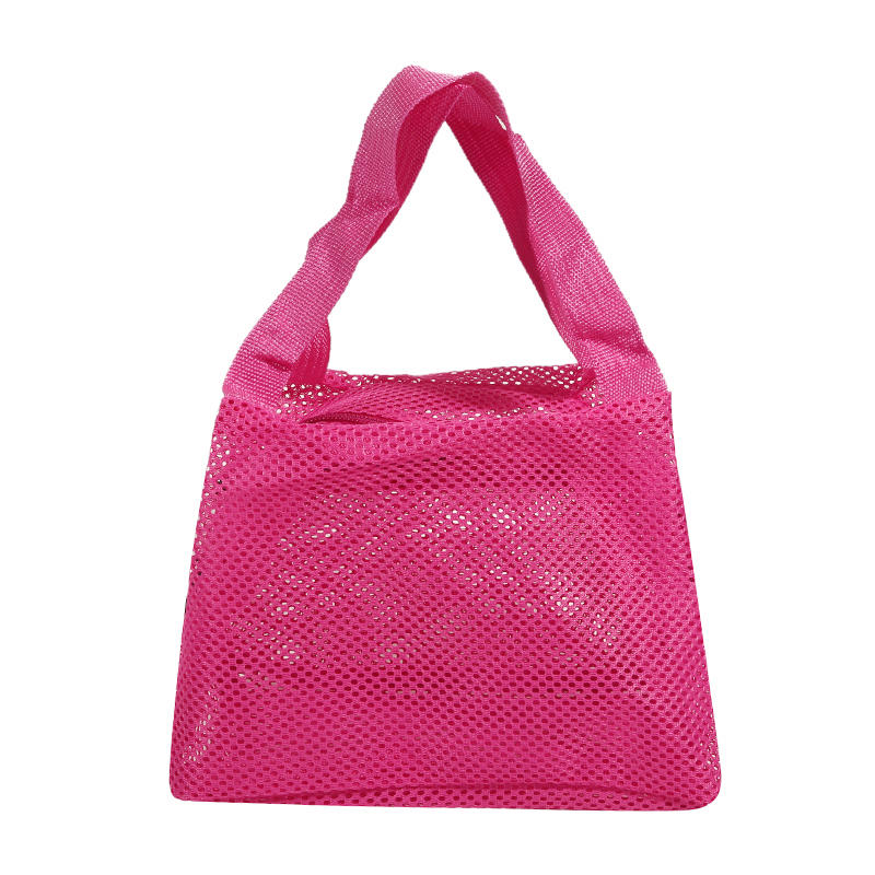 Space Saving Foldable Toiletry Transparent Mesh Bag For Gym Trip Use Travel Wash Bag Multifunctional Cosmetic Bag маджента KITCHEN-MALL