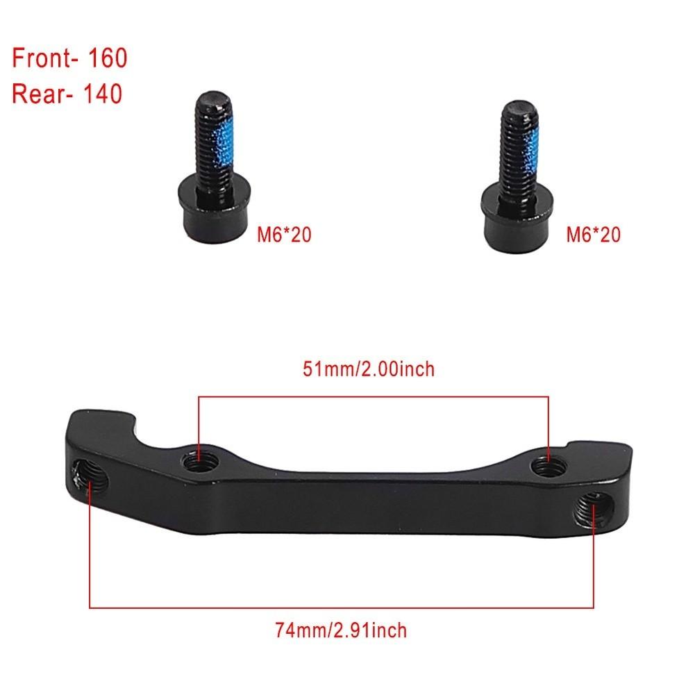 Disc Brake Adapter Scooter Repair Wide Compatibility Precise Fitment M6x20 Bolt F-160/R-140 black Knifhhf