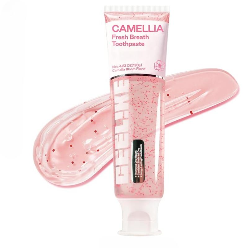 Зубная паста Camellia Fresh Breath, Натуральный цветочный вкус для длительной свежести полости рта, Обогащена растительными экстрактами, 4.23 унции (120г) розовый SHTAZKIA