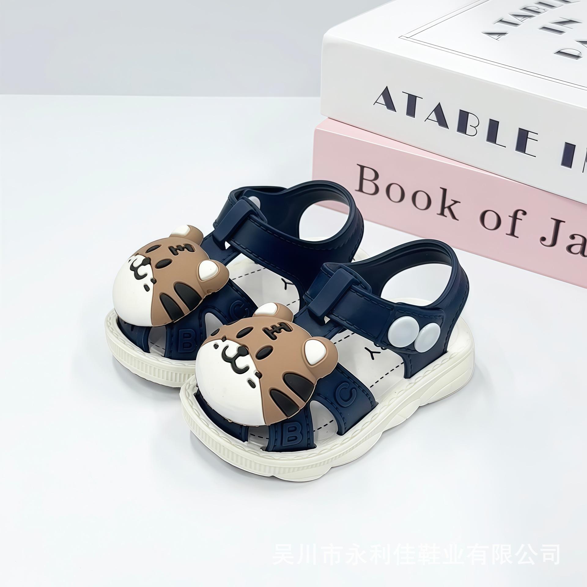 Boys  sandals summer soft-soled toddler shoes for boys, babies, infants, closed-toe walking shoes 16-20Code（No free shipp чернил синий QIANG xie