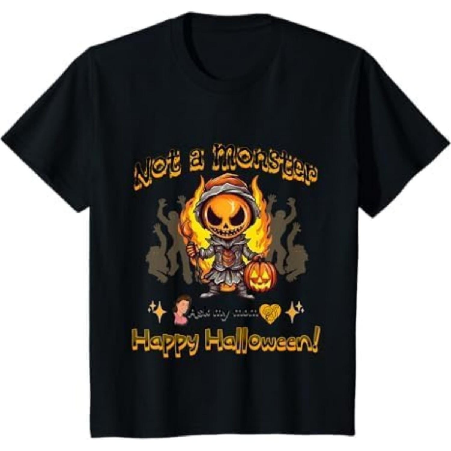 Kids Not a Monster Little Ninja Halloween Character T-Shirt Khan Mens Womens Tank Top Sweatshirt Hoodie 597 Black S разноцветный Winter snow